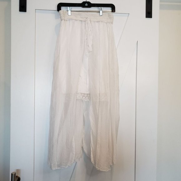 M, Made in Italy Dresses & Skirts - M, Made in Italy Silk Blend Double Skirt, Maxi Skirt with Mini Underskirt Medium